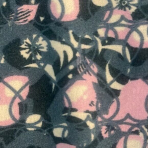 Lularoe Teal Pink Floral Abstract Buttery Leggings Size O/S #M-357 - Picture 3 of 5